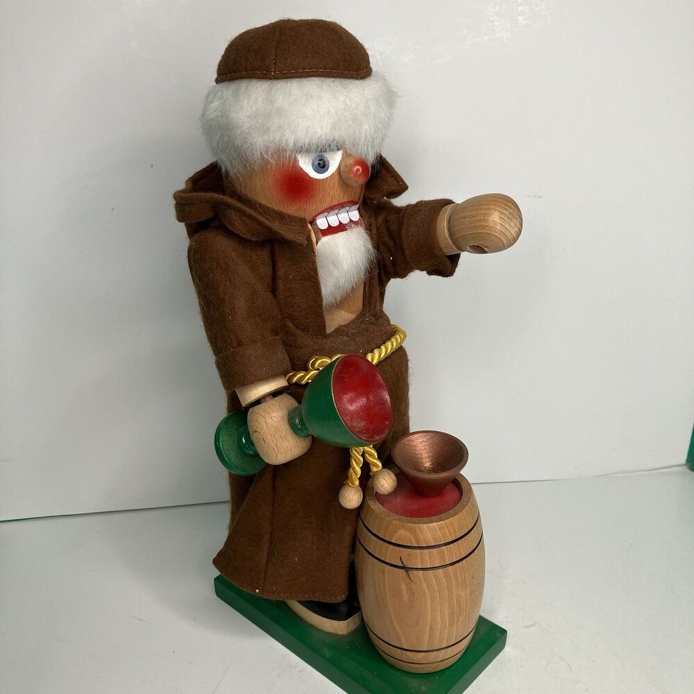 Steinbach Nutcracker Bacchus Monk Wine Maker 14" Tall Vintage No Box